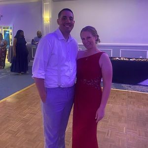 David’s Bridal Size10 Apple Red One Shoulder Dress